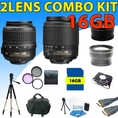 Nikon 18-55mm Vr Af-s Dx Nikkor Lens + Nikon 55-200mm Ed Af-s Dx Lens + 16gb Accessory Kit for Nikon D40, D60, D90 Dslr Cameras (5lens Pro Kit) ( Zm Len )