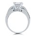 รูปย่อ Sterling Silver Princess Cubic Zirconia Solitaire Ring w/ Side Stones - Women's Engagement Wedding Ring ( BERRICLE ring ) รูปที่4