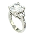 รูปย่อ Sterling Silver Classic Engagement Ring w/Cushion Radiant White CZ ( Alljoy ring ) รูปที่1