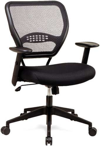 Office Star 5500 Space Air Grid Mid-Back Swivel Chair, Black, 20-1/2w x 19-1/2d x 42h (Black) รูปที่ 1