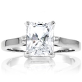 Sonia's Signity CZ Engagement Ring - Radiant Emerald Cut - 925 Sterling Silver, 2 Carat ( Emitations ring )