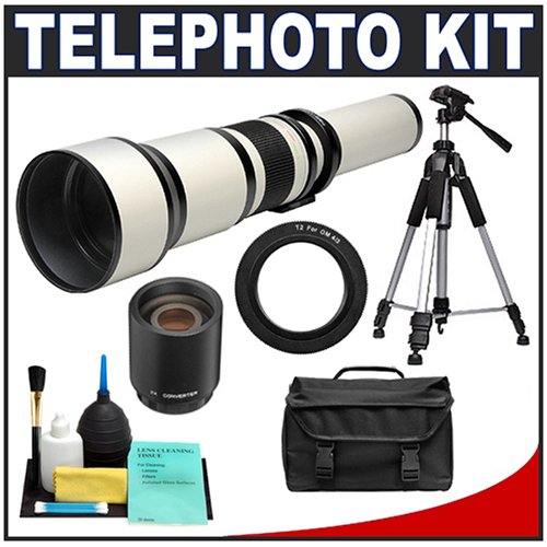 Phoenix 650-1300mm Telephoto Zoom Lens with 2x Teleconverter (=620-2600mm) + Case + Tripod + Cleaning Kit for Panasonic / Olympus E-5, E-30, E-3, Evolt E-420, E-450, E-520, E-620 Digital SLR Cameras ( Phoenix Len ) รูปที่ 1