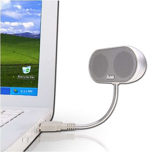 JLab USB Laptop Speakers - Portable, Compact, Travel Notebook Speaker for PC and Mac - B-Flex Hi-Fi Stereo USB Laptop Speaker - Titanium Silver ( JLAB Computer Speaker ) รูปที่ 1