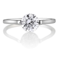 Sterling Silver Round Cubic Zirconia CZ Solitaire Ring - Women's Engagement Wedding Ring ( BERRICLE ring )