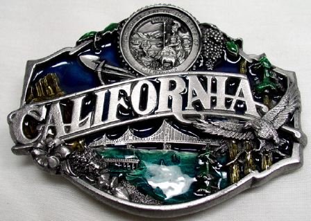 California State 3-D Enamel Pewter Belt Buckle  รูปที่ 1