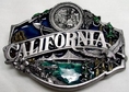 California State 3-D Enamel Pewter Belt Buckle 