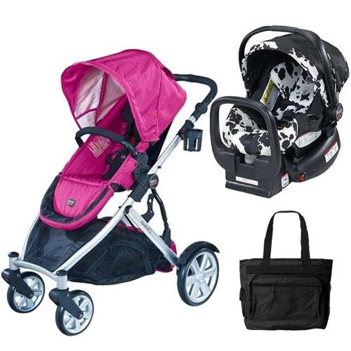 Britax BRI-U281784KIT3 B-Ready Stroller and Chaperone Infant Carrier with Diaper Bag - Pink รูปที่ 1
