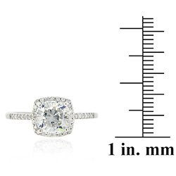Sterling Silver CZ Square Bridal Engagement Ring ( SilverSpeck.com ring ) รูปที่ 4