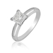 รูปย่อ 0.50cttw Natural White Princess Cut Diamond (I1-Clarity, H-I-Color) Solitaire Ring in 14K White Gold. ( TriJewels ring ) รูปที่1