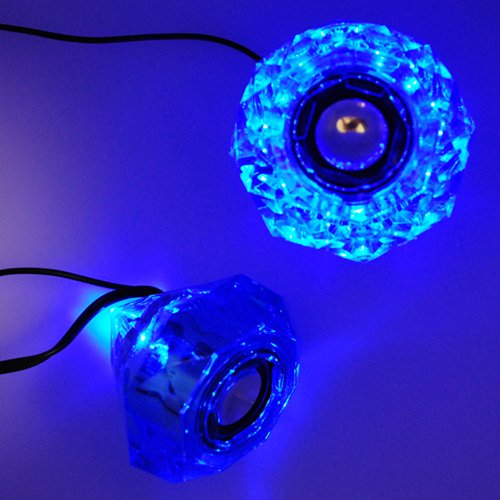 GTMax 3.5mm USB 2.0 Diamond Blue LED Illuminated Mini Stereo Speaker for Computer, Laptop, Notebook, Iphone, Touch, Nano, Classic, MP3 MP4 Players ( GTMax Computer Speaker ) รูปที่ 1
