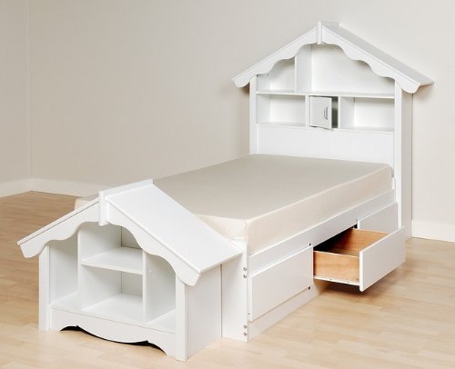Prepac Monterey White Twin Size Platform Storage Bed  รูปที่ 4