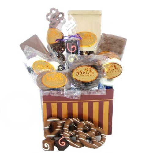 Chocolate Snacker's Delight Gift Basket ( 3 Sisters Chocolate Chocolate Gifts ) รูปที่ 1