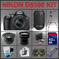 Review Nikon D5100 SLR Digital Camera with 18-55mm II AF-S DX Lens + Nikon AF-S DX VR Zoom-Nikkor 55-200mm f/4-5.6G IF-ED Lens Huge Accessories Package Including Wide Angle Macro Lens + Telephoto Lens + 4gb SDHC Memory Card + Hi-Speed SD Card Reader + 53'' Tripod + LCD / Lens Cleaner Kit + Lens Filter kit + Carrying Case + LCD Screen Protectors + Kit