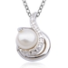 รูปย่อ Sterling Silver Pearl and Cubic Zirconia Pendant, 18" ( Amazon.com Collection pendant ) รูปที่1