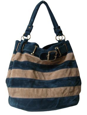 Suede Feel Striped Hobo/Handbag - 4 cool colors available ( Nvie Designs Hobo bag  ) รูปที่ 1
