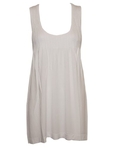 White Seamless Tunic Dress Smocking Top ( FineBrandShop Casual Dress )
