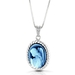 รูปย่อ Sterling Silver 16X12mm Blue Agate Guardian Angel Cameo Pendant w/18" Chain ( Netaya pendant ) รูปที่1