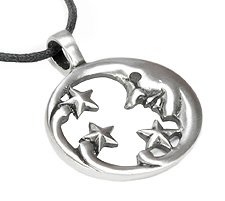 Man On The Moon Pewter Pendant Necklace ( Dan Jewelers pendant ) รูปที่ 1