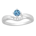 รูปย่อ Certified 0.39 Ct Round Topaz and Diamond Engagement Ring White 14K Gold ( Gem Jewelry by ND ring ) รูปที่2