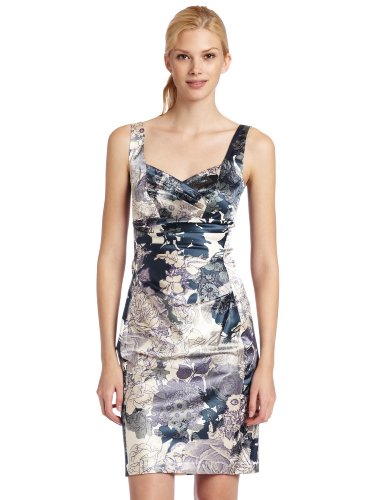 Donna Morgan Women's Floral Stretch Satin Dress ( Donna Morgan Night Out dress ) รูปที่ 1