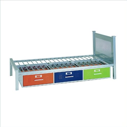 Locker Metal Twin Size Bed with 3 Storage Drawers  รูปที่ 1