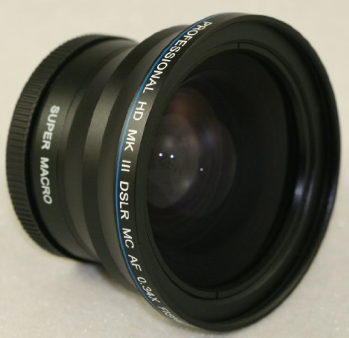 Professional High Definition 0.34X Super Fisheye Lens kit with macro For Canon G10 / G11 / G12 /SX10 IS / SX20 IS / SX30 IS / Canon T1I / T2I / XSI / Xs / Nikon D40 / D80 / and all other cameras with 52mm or 58mm filter size ( Zeikos Len ) รูปที่ 5