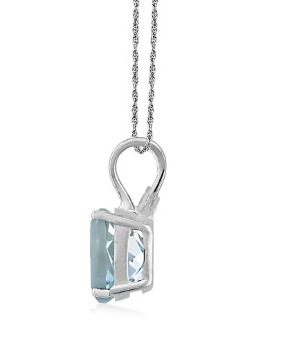 Sterling Silver 8x6mm Oval Blue Topaz Pendant ( Amazon.com Collection pendant ) รูปที่ 5