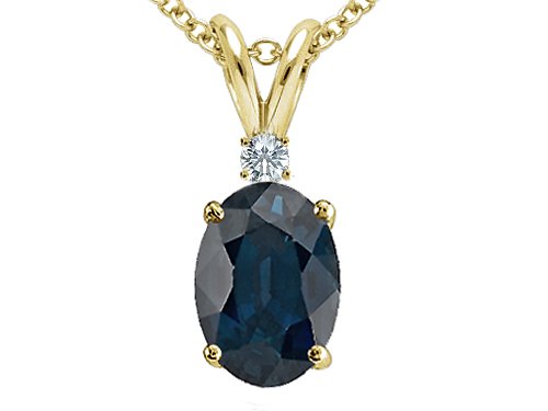 1.02 cttw Genuine Sapphire and Diamond Pendant - 14kt White or Yellow Gold ( Finejewelers pendant ) รูปที่ 1