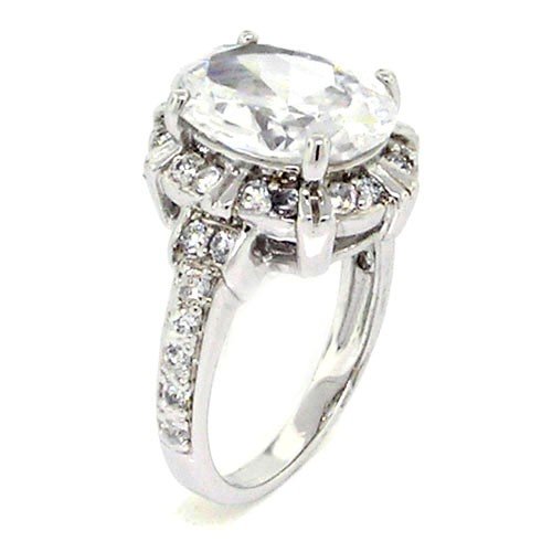 Classic Engagement Ring w/Oval Brilliant White CZ ( Alljoy ring ) รูปที่ 1