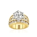 รูปย่อ 14k Gold Classic Round CZ Engagement Ring in Two Tone Featuring Four Row Channel Set Shoulders in Gold Tone in Sizes 5-10 with 7.5 Total Carat Weight ( J Goodin Inc ring ) รูปที่1