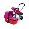 Bugaboo Cameleon Stroller - Red Base - Pink Canvas