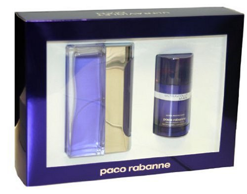 Ultraviolet By Paco Rabanne For Men. Gift Set ( Eau De Toilette Spray 3.4 Oz + Alcohol Free Deodorant Stick 2.1 Oz ). ( Men's Fragance Set) รูปที่ 1