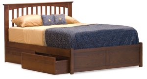 Brooklyn Bed - King with Flat Panel Footboard with Underbed Storage by Atlantic Furniture  รูปที่ 1