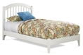 King Size Windsor Style Platform Bed with Open Footrail White Finish 