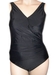 รูปย่อ Swimsuit Womens Bb Plus Size Surplice Wrap One Piece Swimsuit, Tank Swimwear, Pink/black, Black, Brown/black Tribal 18-24 (Type one Piece) รูปที่2