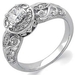 รูปย่อ 14K White Gold Vintage Style Semi-Mount Diamond Engagement Ring (Center stone is not included) ( Jewelry Days ring ) รูปที่1