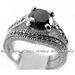 รูปย่อ 3.20ct Fancy-Black Diamond Engagement & Wedding Ring Band Set 14k White Gold Antique Style ( Bell Jewels ring ) รูปที่1