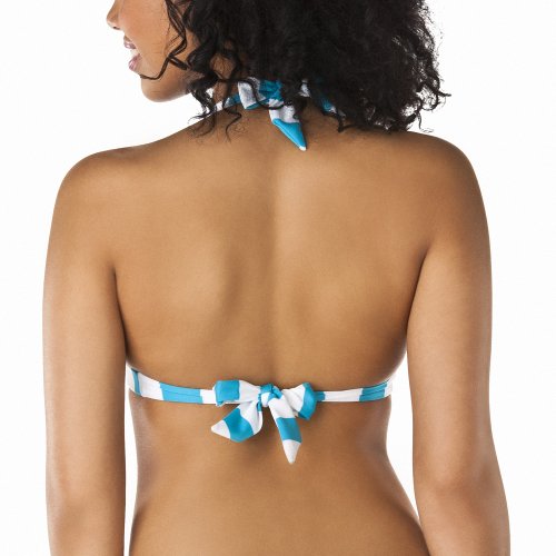 Swimsuit Xhilaration® Juniors Stripe Halter Swim Top - Blue/White (Type Two Piece) รูปที่ 3