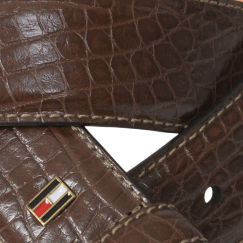 Tommy Hilfiger Mens Genuine Leather Croc Print Belt (leather belt ) รูปที่ 5
