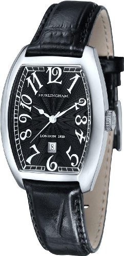 Mens Black Leather Classic Dress Watch by Hurlingham รูปที่ 1