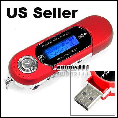 USB 2 GB 2GB WMA MP3 PLAYER FM RADIO VOICE RECORDER REC (Red) ( All Land Networking Player ) รูปที่ 1