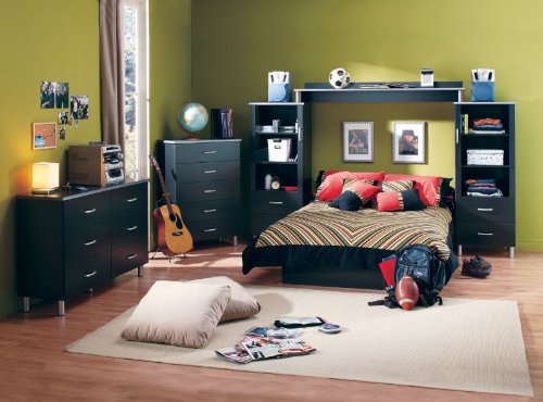 Queen Size Black Finish Platform Bed  รูปที่ 3