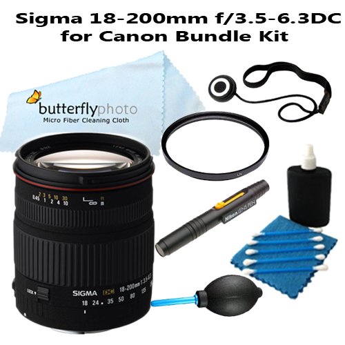 Sigma 18-200mm f/3.5-6.3 DC Lens for Canon Digital SLR Cameras with 62mm UV + Cleaning Package ( Sigma Len ) รูปที่ 1