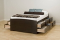 Prepac Manufacturing ETBX-Bed Espresso Tall Platform Storage Bed - Prepac 