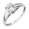 14K White Gold Round Solitaire CZ Cubic Zirconia Wedding Engagement Ring Band ( The World Jewelry Center ring )