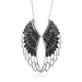 รูปย่อ Sterling Silver Angel Feather Wing BLACK Diamond Pendant Necklace - 0.50 carat ( Diamond Delight pendant ) รูปที่1