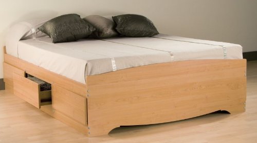 Maple Finish Full Size Storage Bed  รูปที่ 1