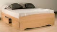 Maple Finish Full Size Storage Bed 