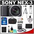 Review Sony Alpha NEX-3 Digital Camera Body & E 18-55mm OSS Compact Interchangeable Lens (Black) with 16GB Card + Battery + Case + Tripod + Accessory Kit