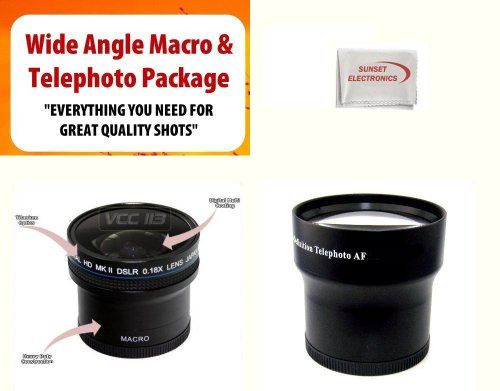 Olympus Pen E-P1 & E-P2 Pen Digital Cameras 0.18X Wide Angle Fisheye Lens & 4.5X Telephoto Lens Package This Kit Includes 0.18X Wide Angle Fisheye Lens + 4.5x Telephoto Lens + Cleaning Cloth ( Sunset Len ) รูปที่ 1